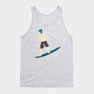 STOKED SURFER DUDE Tropical Summer Ocean Surfing Surfboard Sports - UnBlink Studio by Jackie Tahara Tank Top